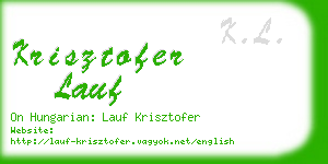 krisztofer lauf business card